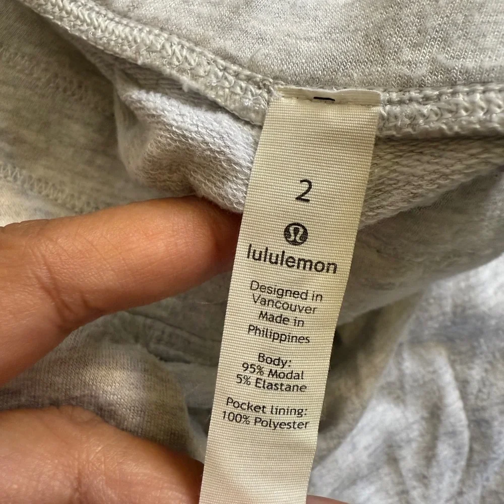 Lululemon Warm Down Jogger *Soft Touch Heathered Core Ultra Light Grey‎ Size 2